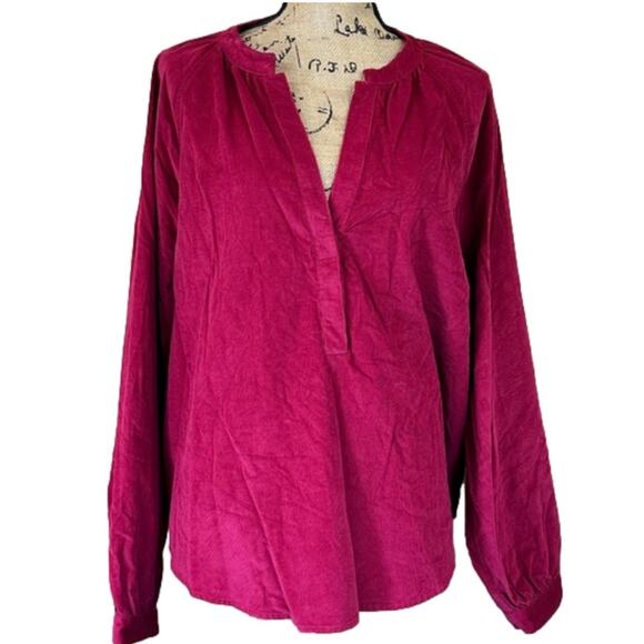 Universal Thread Tops - New Women's Burgundy Red V-neck Ribbed Blouse size‎ XS